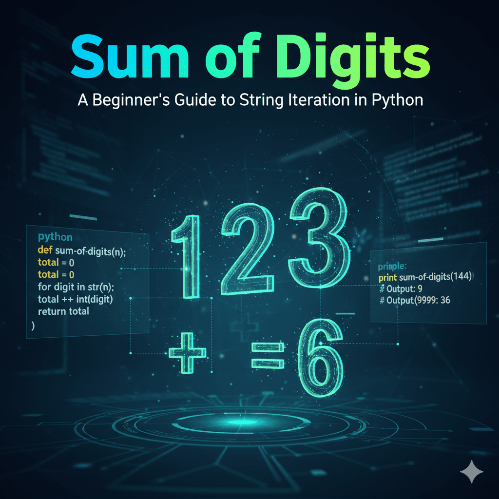 Problem 1: Sum of Digits: A Beginner's Guide to String Iteration in Python